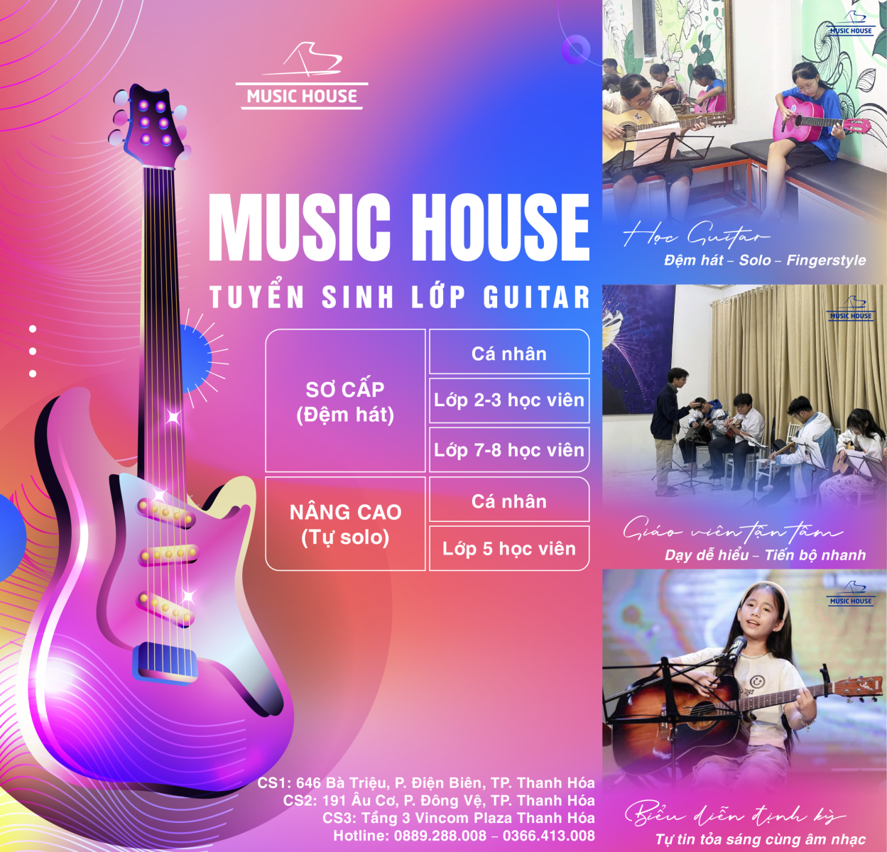Khóa Học Guitar Hè 2025 – Dành Cho Mọi Lứa Tuổi Tại Music House